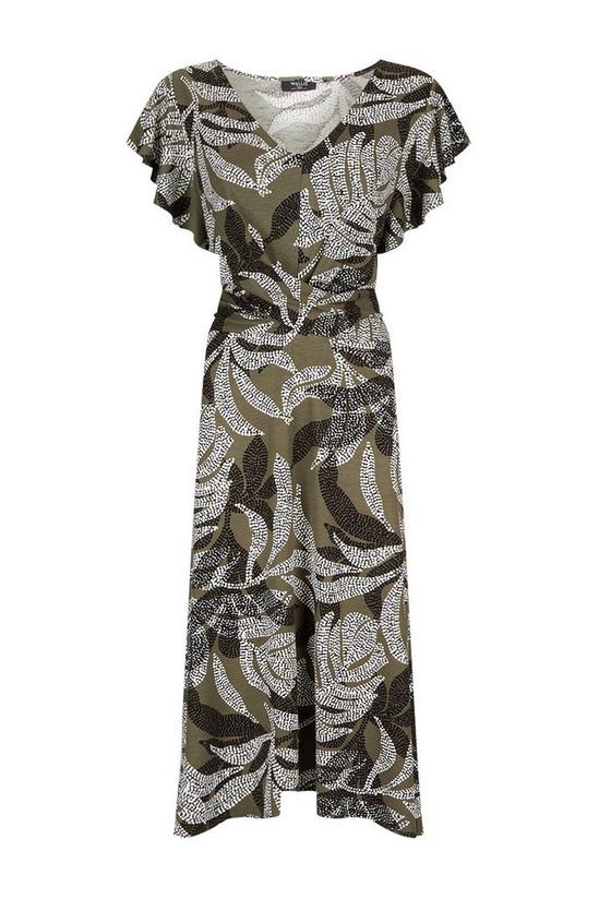 Wallis Tall Khaki Palm Twist Front Jersey Dress 5