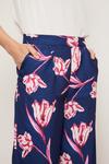 Wallis Navy Floral Print Satin Wide Leg Suit Trousers thumbnail 4