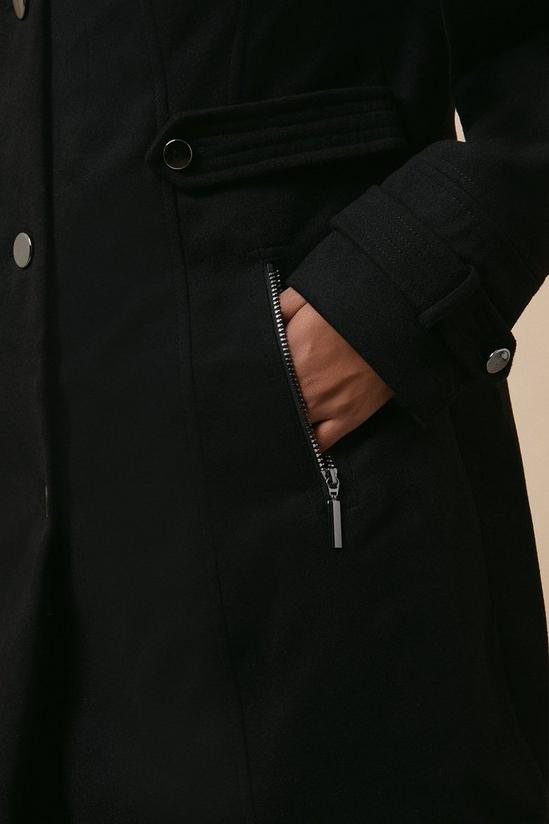Wallis Curve Funnel Neck Tab Detail Zip Pocket Coat 6