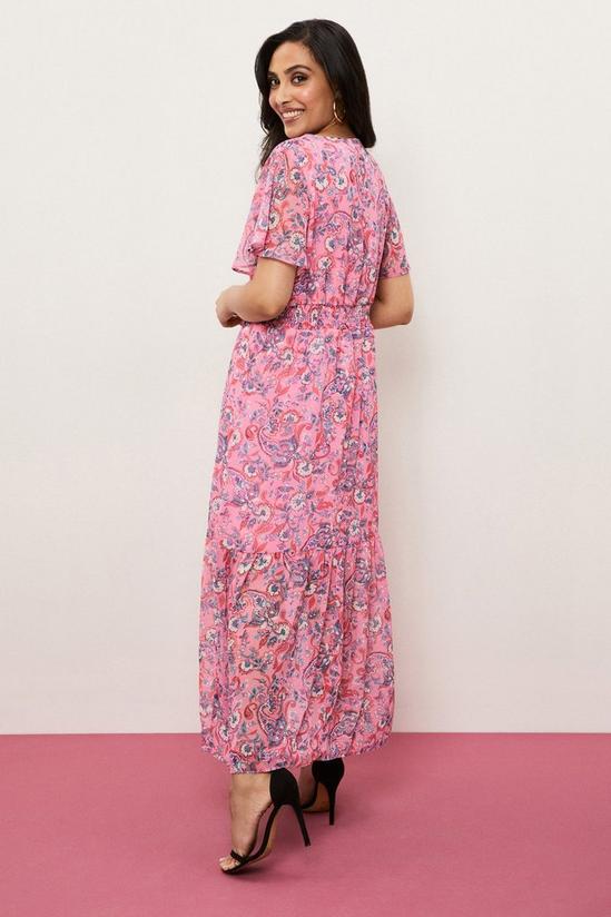 Wallis Petite Paisley Shirred Waist Dress 3
