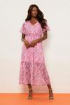 Wallis Paisley Shirred Waist Fluted Sleeve Dress thumbnail 1