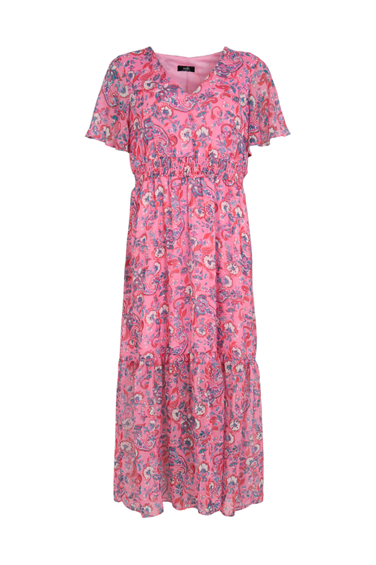 Wallis Paisley Shirred Waist Fluted Sleeve Dress 5
