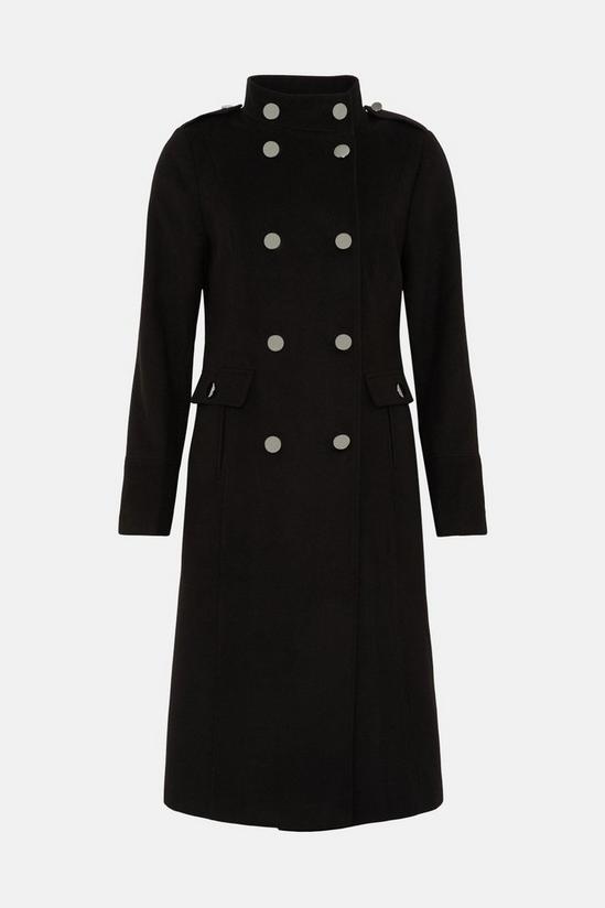 Wallis Double Breasted Funnel Longline Military Coat 5