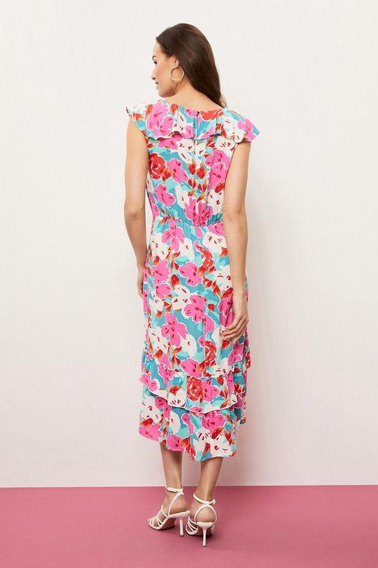 Wallis Tall Floral Print Ruffle Layerd Dress 3