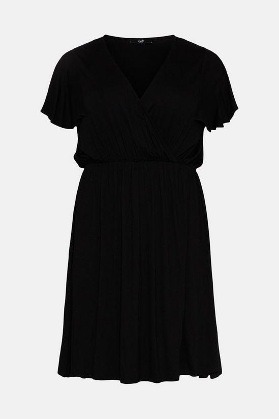Wallis Curve Black Flutter Sleeve Jersey Dress 5