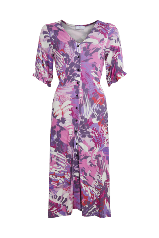 Wallis Petite Lilac Feather Jersey Button Dress 5