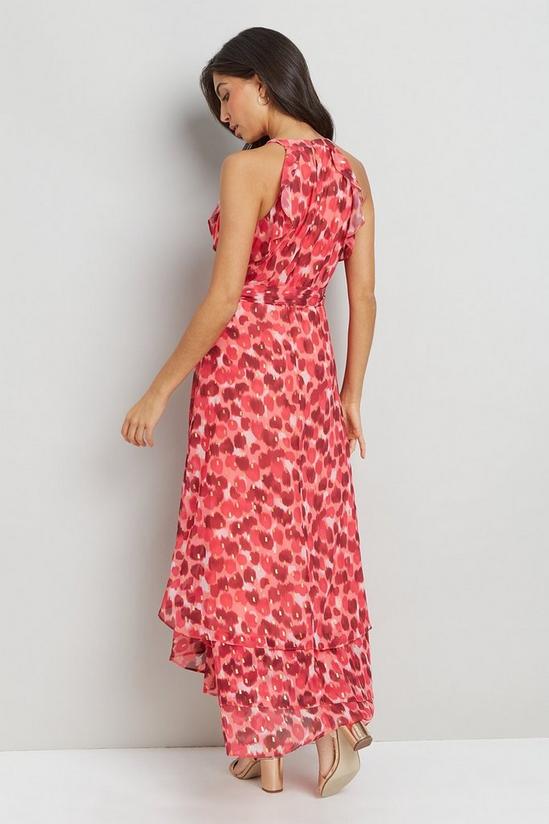 Wallis Pink Watercolour Halter Neck Midi Dress 3