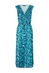 Wallis Turquoise Watercolour Foil Pleated Dress thumbnail 5