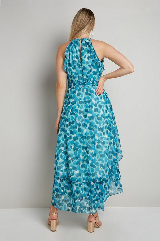Wallis Turquoise Watercolour Cold Shoulder Dress 3