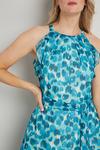 Wallis Turquoise Watercolour Cold Shoulder Dress thumbnail 5