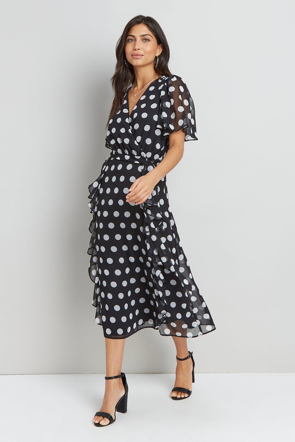 Sareth dot wrap outlet dress