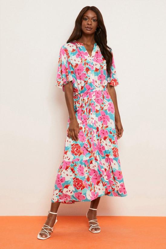 Wallis Tall Floral Print Button Through Shirt Dress 1