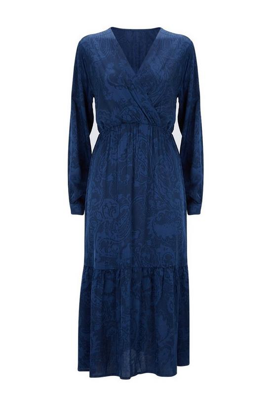 Wallis Blue Shadow Wrap Front Dress 5