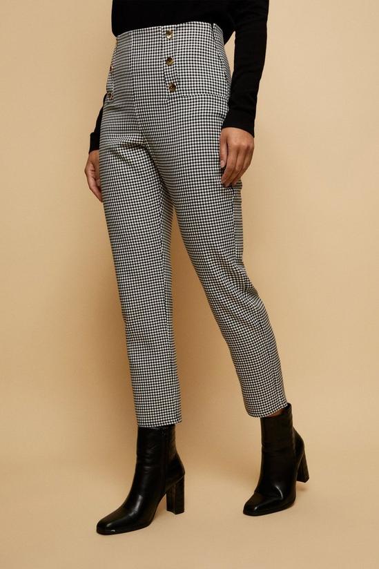 Wallis Side Zip Gingham Check Stretch Trouser 2