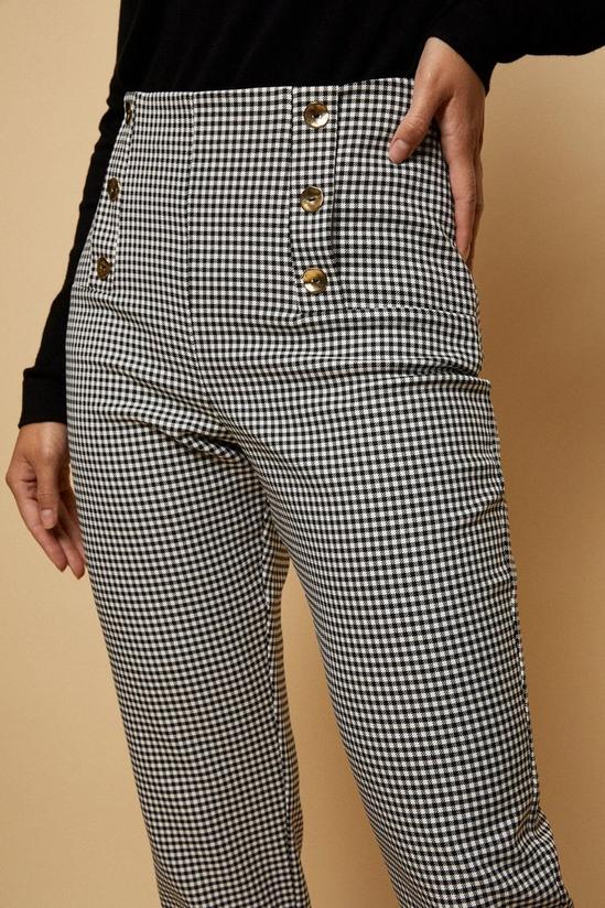 Wallis Side Zip Gingham Check Stretch Trouser 4