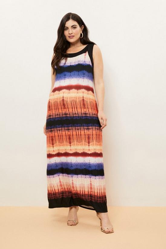 Wallis Curve Tie Dye Border Print Maxi Dress 1