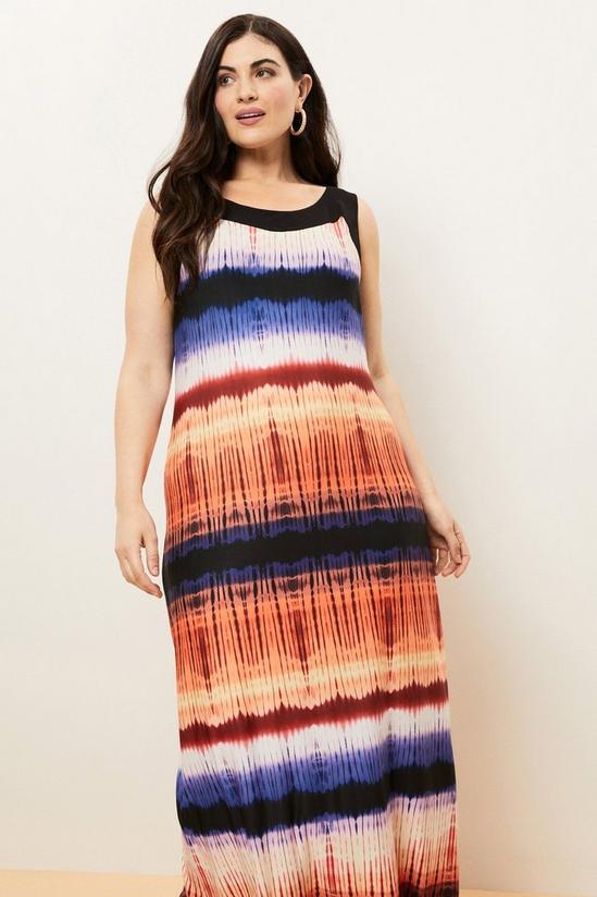 Wallis Curve Tie Dye Border Print Maxi Dress 2