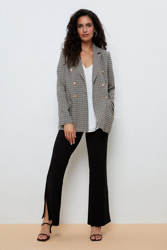 Wallis Neutral Check Double Breasted Military Blazer 2
