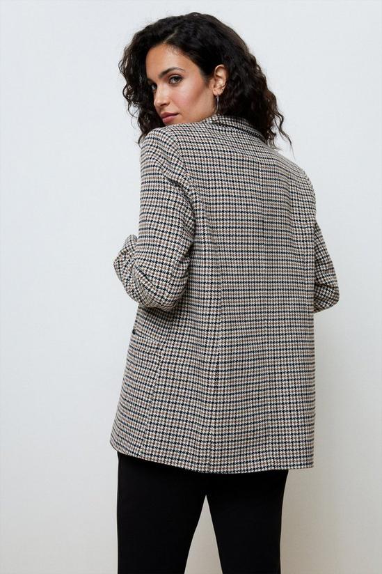Wallis Neutral Check Double Breasted Military Blazer 3