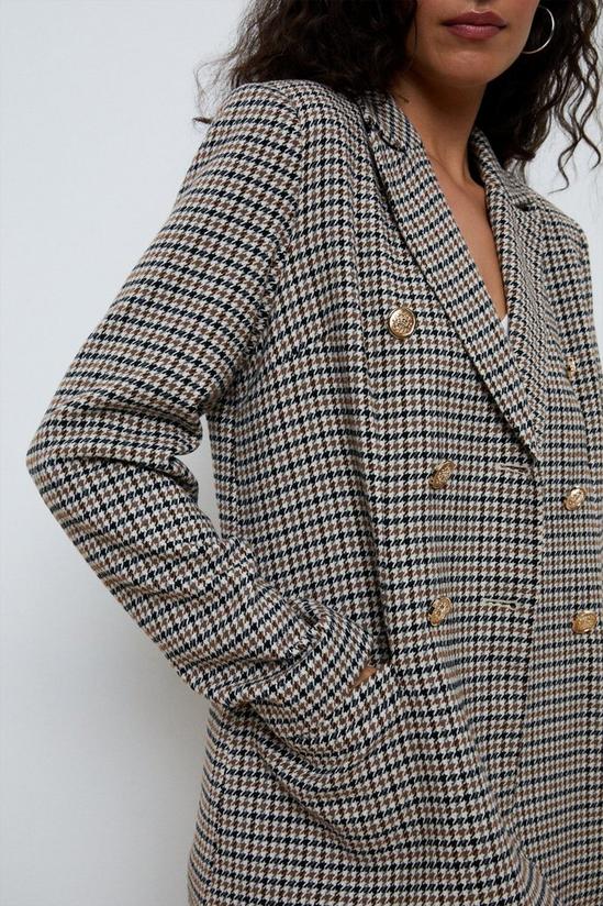Wallis Neutral Check Double Breasted Military Blazer 4