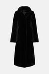 Wallis Tall Black Faux Fur Wrap Belted Midi Coat thumbnail 5