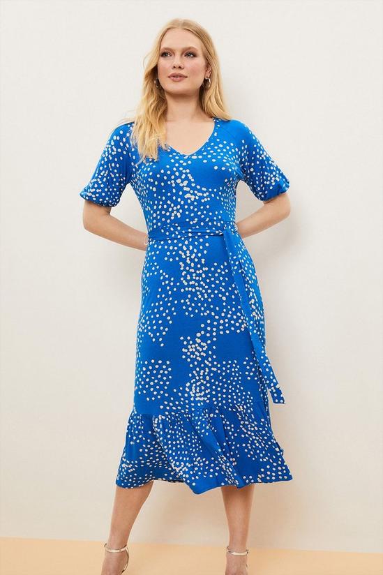 Wallis Petite Blue Spot Jersey Dress 1