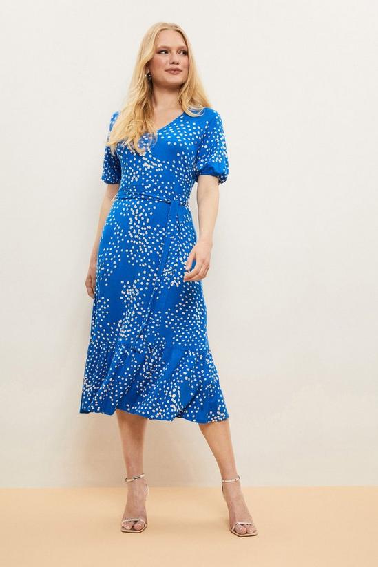 Wallis Petite Blue Spot Jersey Dress 2