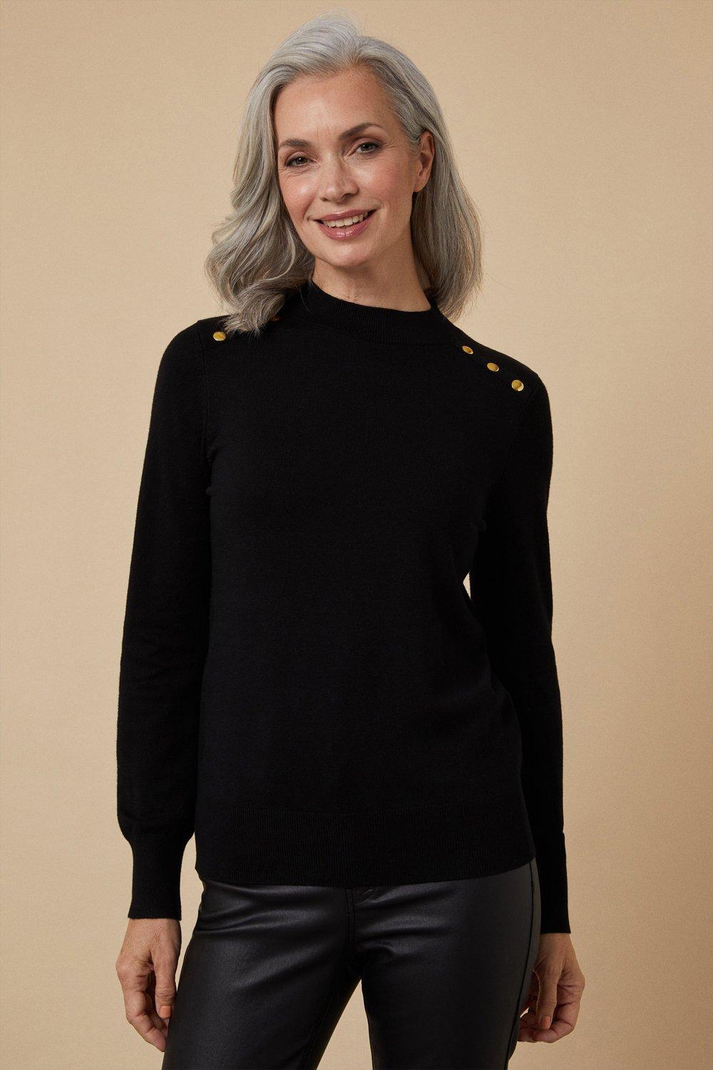 Wallis black polo neck on sale jumper