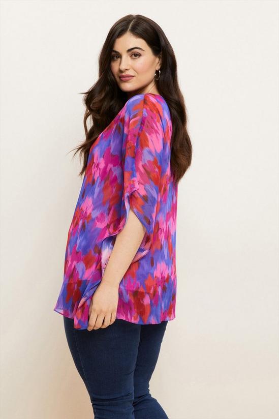 Wallis Curve Blurred Floral Chiffon Overlay Blouse 3