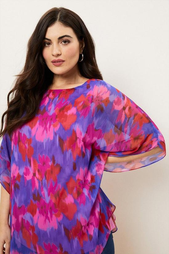 Wallis Curve Blurred Floral Chiffon Overlay Blouse 6