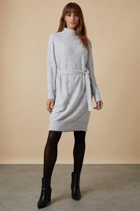 Wallis Cable knit Belted Dress 1