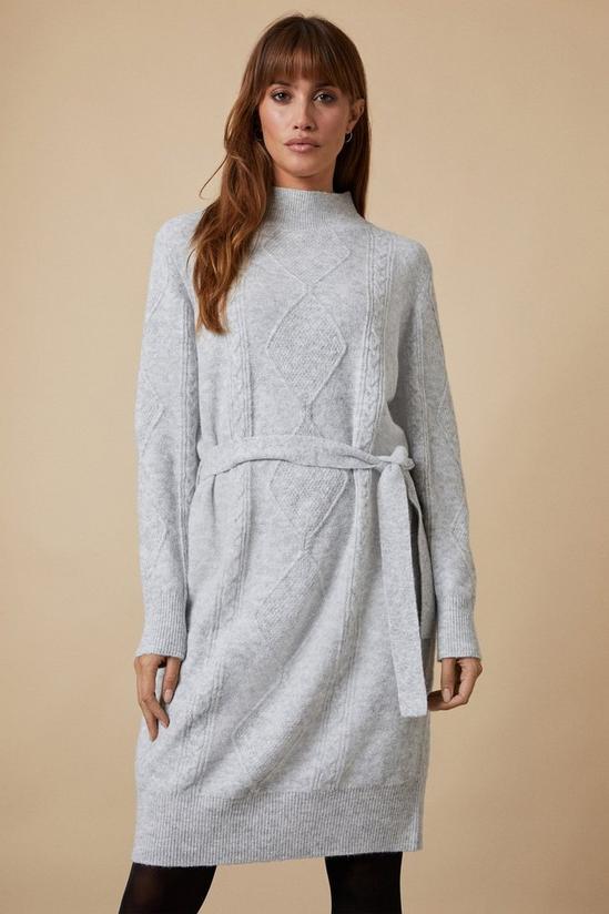 Wallis Cable knit Belted Dress 2