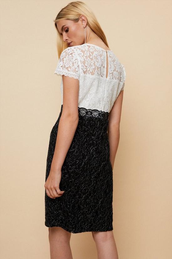 Wallis Glitter Lace Contrast Midi Dress 3