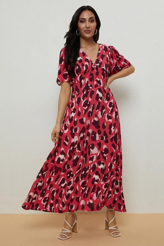 Wallis Petite Pink Leopard Midi Tea Dress 1