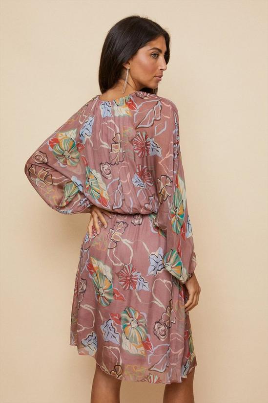 Wallis Floral Silk Mix Blouson Dress 3