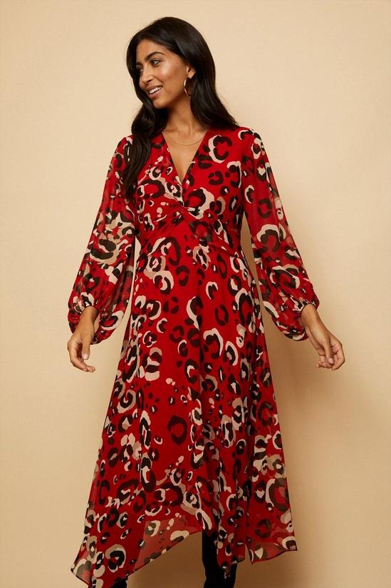 Wallis Red Leopard Twist Front Dress 2