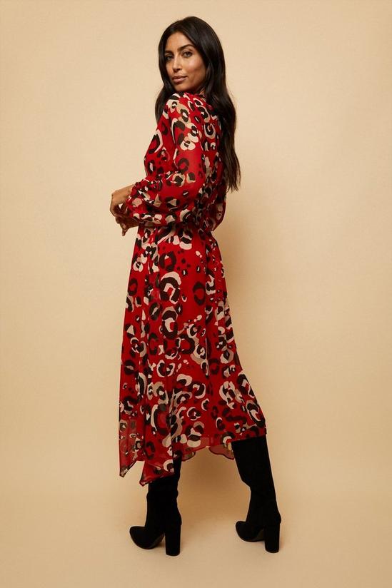 Wallis Red Leopard Twist Front Dress 3