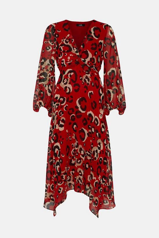Wallis Red Leopard Twist Front Dress 5