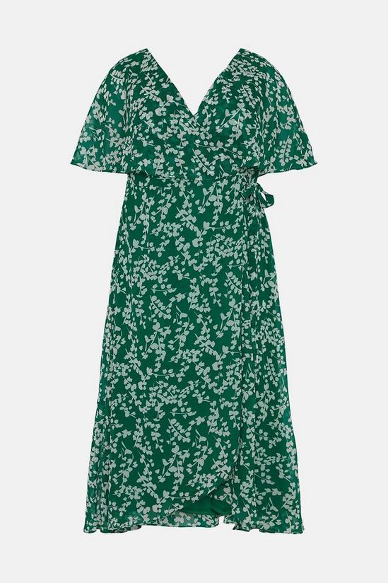 Wallis Curve Green Sprig Angel Sleeve Dress 5