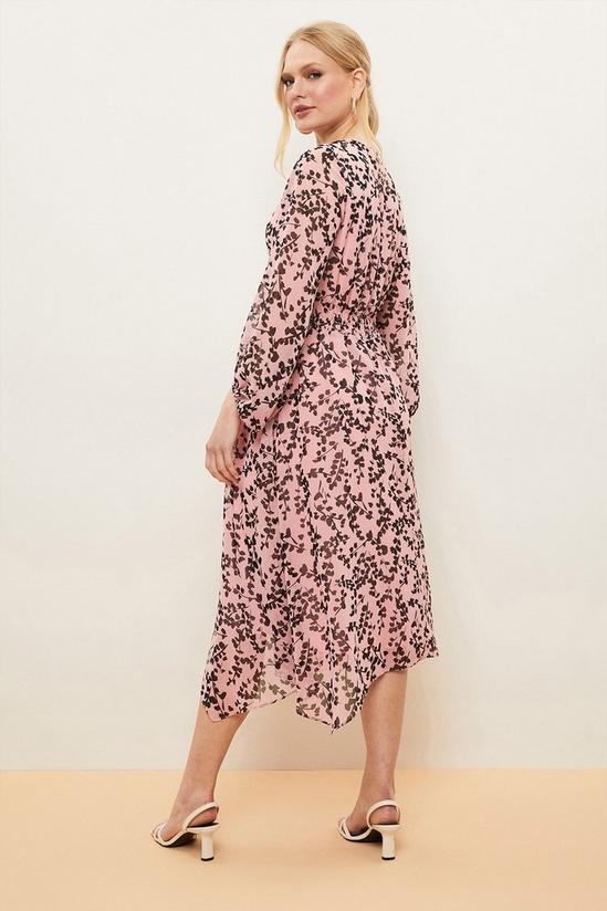 Wallis Petite Blush Floral Twist Front Dress 3