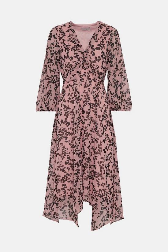 Wallis Petite Blush Floral Twist Front Dress 5