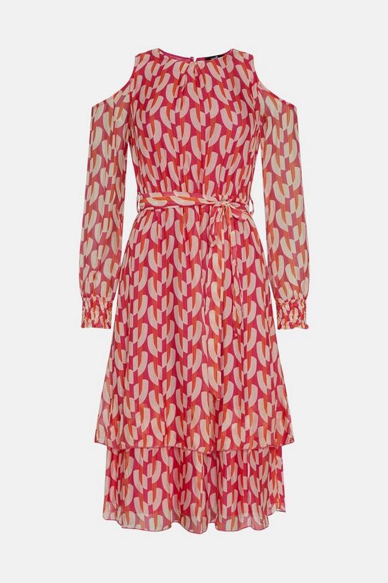 Wallis Petite Pink Cold Shoulder Belted Midi Dress 5