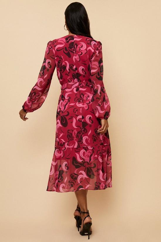 Wallis Tall Pink Graphic Wrap Dress 3