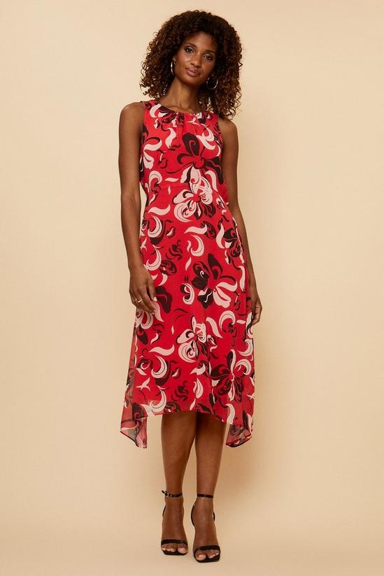 Wallis Red Graphic Fit And Flare Dress 1