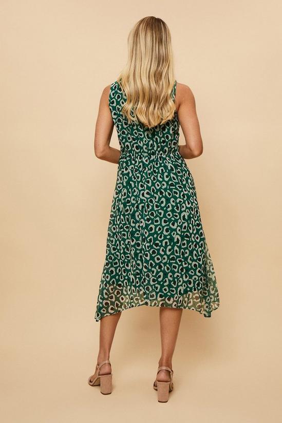 Wallis Petite Green Animal Fit And Flare Dress 3