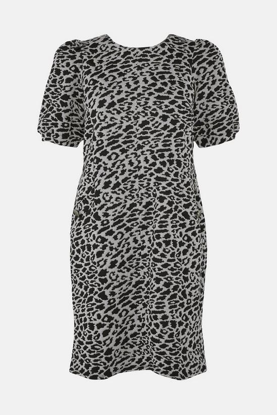 Wallis Petite Zebra Jacquard Puff Sleeve Dress 5