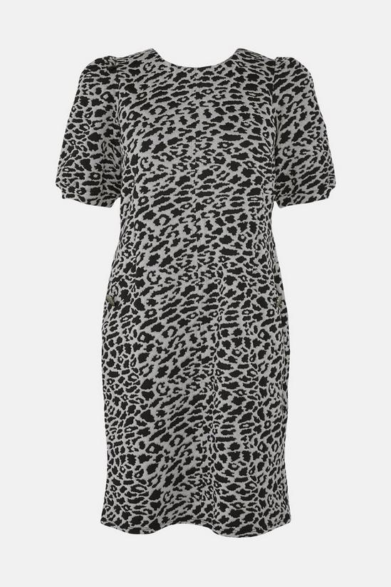 Wallis Tall Zebra Jacquard Puff Sleeve Dress 5