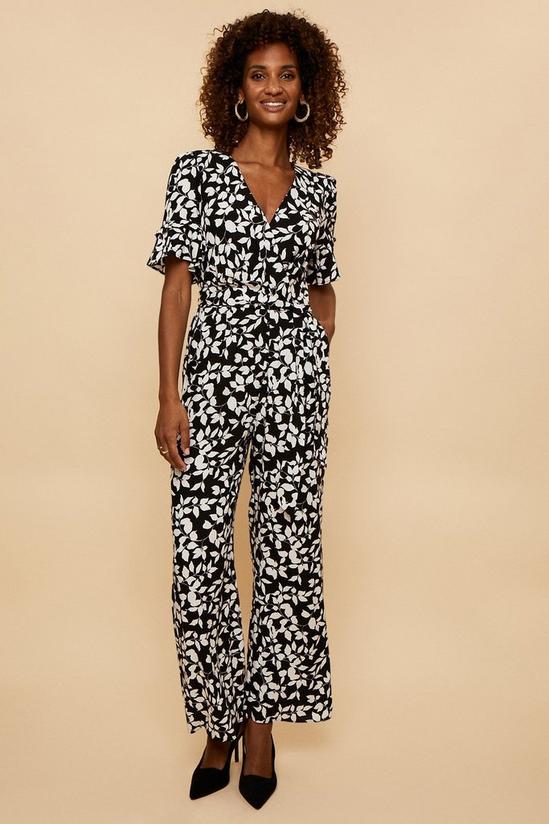 Wallis Abstract Printed Front Belted Jumpsuit 1