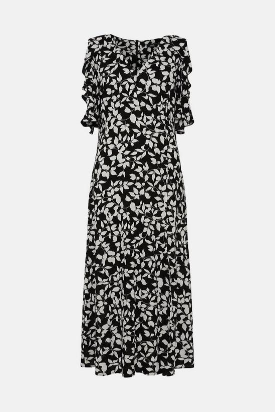 Wallis Mono Leaf Printed Cold Shoulder Dress 5