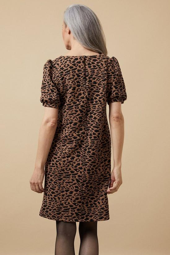 Wallis Animal Jacquard Puff Sleeve Dress 3